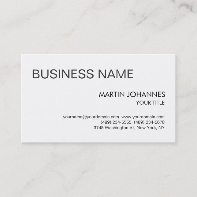 Stylish Trendy Black & White Business Card (Front)
