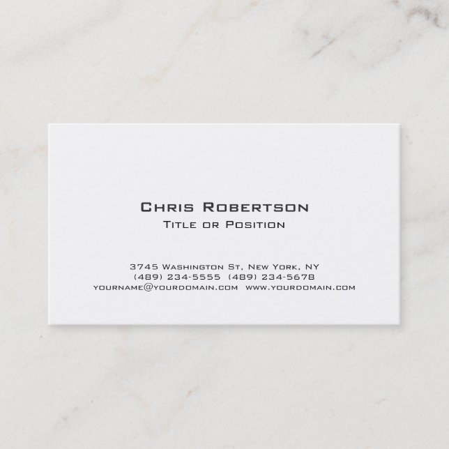 Stylish Trendy Black White Charming Business Card (Front)