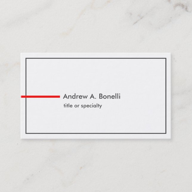 Stylish Trendy Black White Red Professional Modern Business Card (Front)