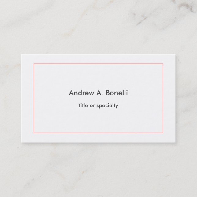 Stylish Trendy Black White Red Professional Modern Business Card (Front)