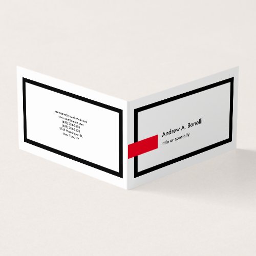 Stylish Trendy Black White Red Professional Modern Business Card