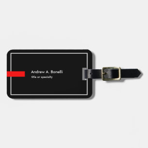 Stylish Trendy Black White Red Professional Modern Luggage Tag