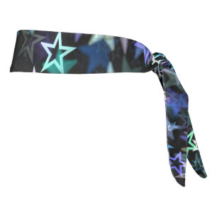 Stylish & Trendy Blue & Purple Cluster of Stars Tie Headband