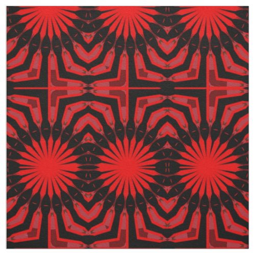 Stylish Trendy Boho Ethnic Red Pink Black Pattern Fabric