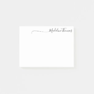 Stylish Trendy Calligraphy Name Black Post-it Notes