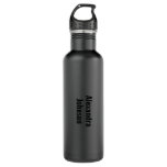 Stylish Trendy Charcoal Black Monogram Stainless Steel Water Bottle at Zazzle