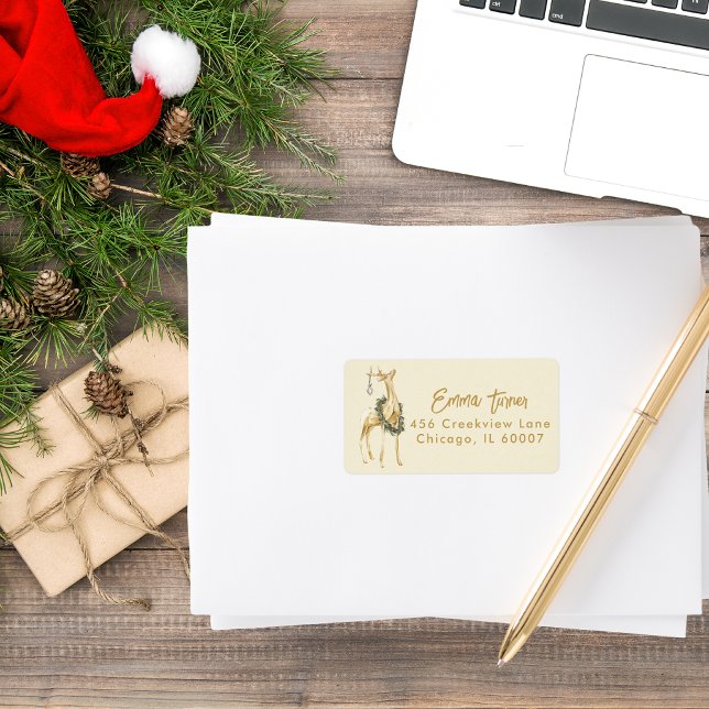 Stylish Trendy Christmas Reindeer Label (Creator Uploaded)