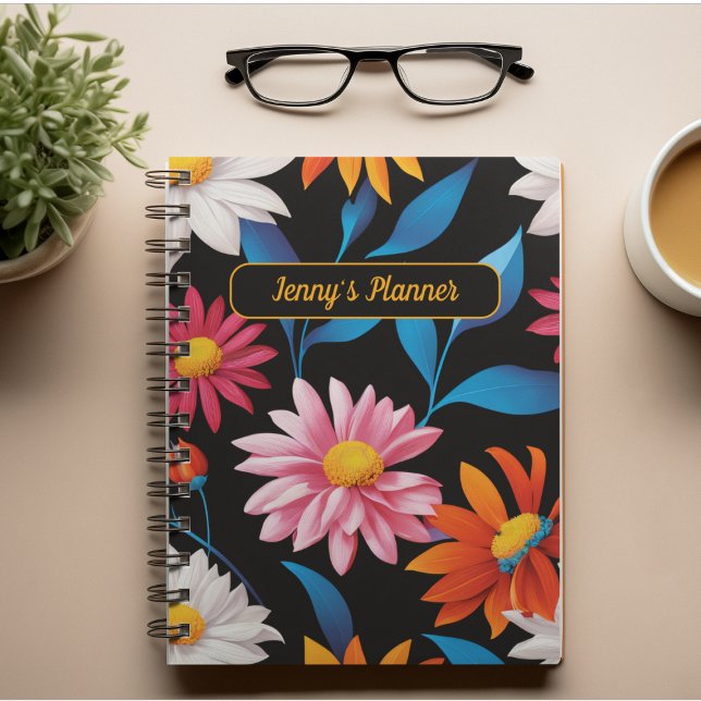 Stylish Trendy Colorful Flowers Feminine Girly  Planner (Creator Uploaded)