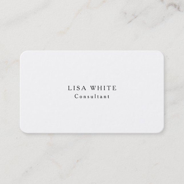 Stylish Trendy Creative Black White Plain Business Card (Front)