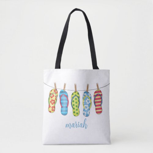 Stylish Trendy Cute Simple Beach Flip Flops Tote Bag