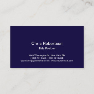 Stylish Trendy Dark Blue Charming Business Card