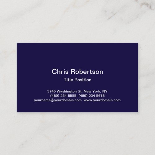 Stylish Trendy Dark Blue Charming Business Card