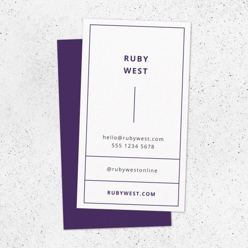Stylish Trendy Dusky Purple Modern Minimal Business Card
