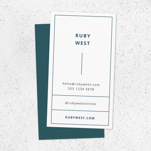Stylish Trendy Dusky Teal Modern Minimalist Business Card (Creator Uploaded)