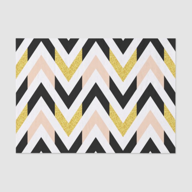 Stylish & Trendy Geometrical Chevron Pattern Tissue Paper (Front)