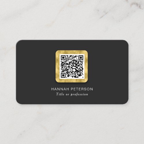 Stylish trendy gold networking modern QR code Business Card