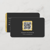 Stylish trendy gold networking modern QR code Business Card (Front/Back)