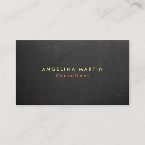 Stylish Trendy Gray Chalkboard Plain Modern Business Card