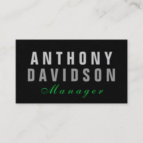 Stylish Trendy Gray Green Manager Business Card