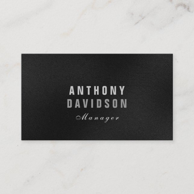 Stylish Trendy Gray Huge Letters Business Card (Front)