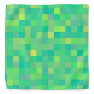 Stylish Trendy Green/Yellow Pixel Mosaic Pattern Bandana