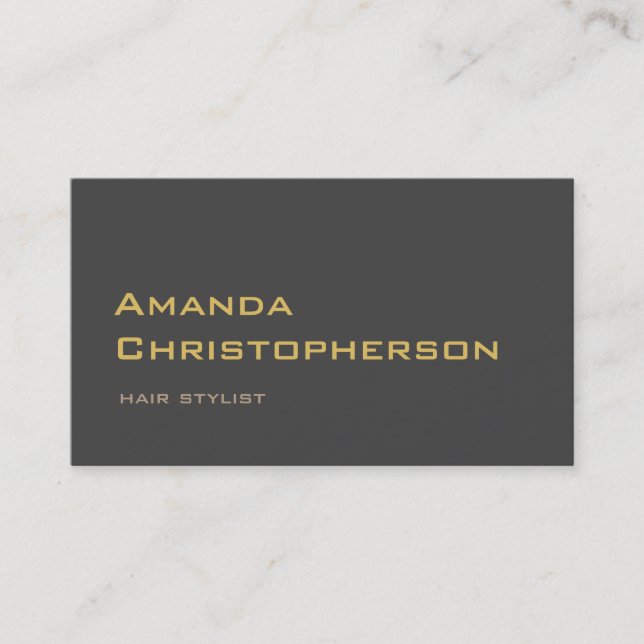 Stylish Trendy Grey Hair Stylist Business Card (Front)