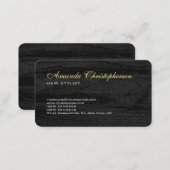Stylish Trendy Grey Wood Hair Stylist Unique Business Card (Front/Back)