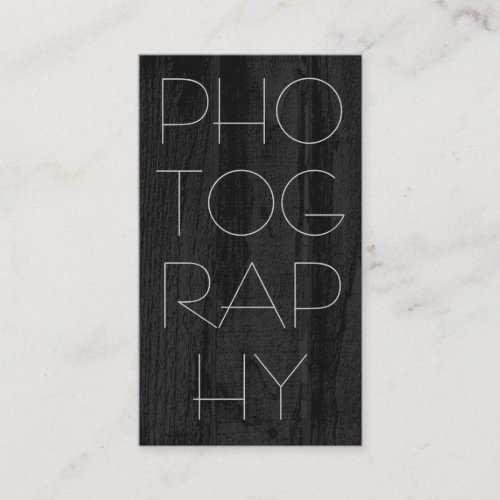 Stylish Trendy Grey Wood Photography Artist Business Card