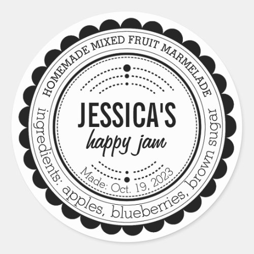 Stylish Trendy Homemade Modern Jam Circle Label