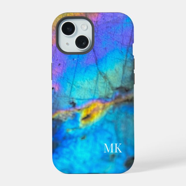Stylish Trendy Modern Colorful Initial Monogram Iphone Case (Back)