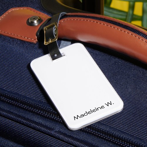 Stylish Trendy Modern Minimalist Black White Luggage Tag