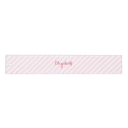 Stylish Trendy Modern Pink White Stripes Monogram Ruler