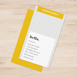 Stylish Trendy Mustard Yellow Diagonal Stripe Business Card
