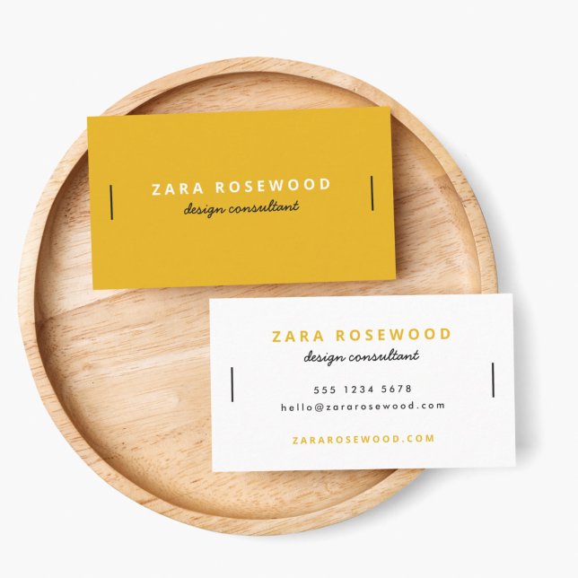 Stylish Trendy Mustard Yellow Modern Minimal Business Card (Creator Uploaded)