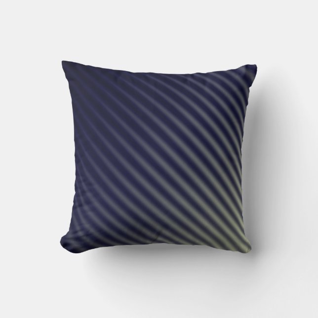 Stylish Trendy Navy Blue Stripe Pattern Throw Pillow (Front)
