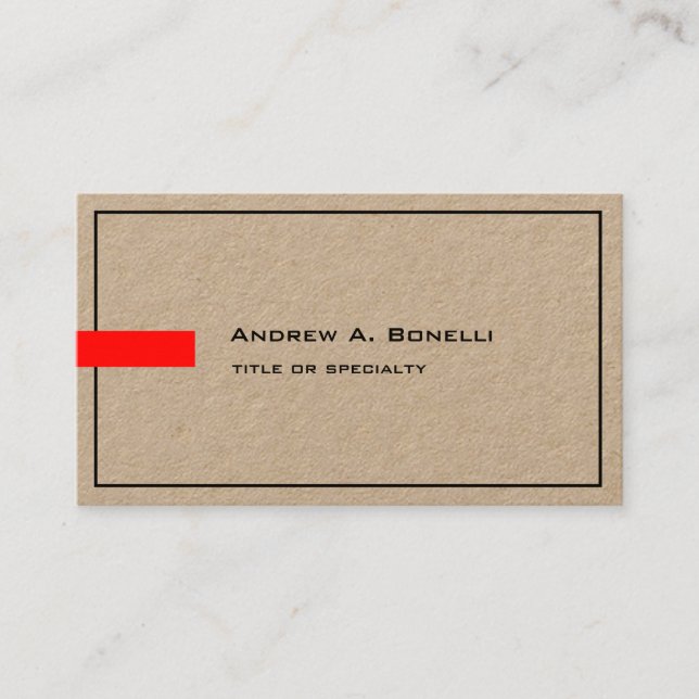 Stylish Trendy Professional Modern Premium Kraft Business Card (Front)