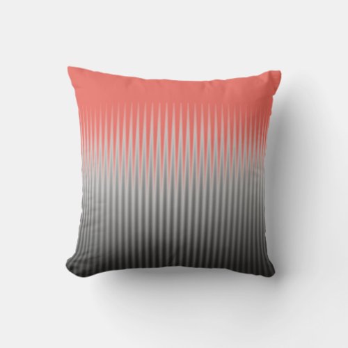 Stylish Trendy Salmon Stripe Pattern Throw Pillow