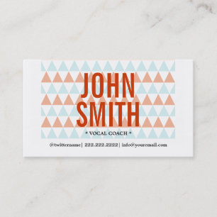 Stylish Triangle Pattern Vocal Coach Business Card