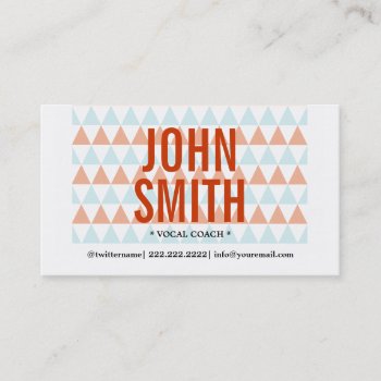 Stylish Triangle Pattern Vocal Coach Business Card by cardfactory at Zazzle