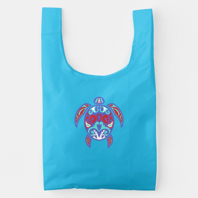 Stylish Tribal Turtle Tote Bag (Front)