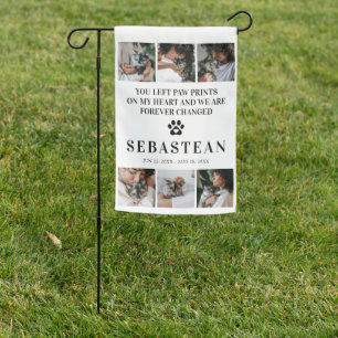 Stylish Tribute 6 Photo Collage Pet Cat Memorial Garden Flag