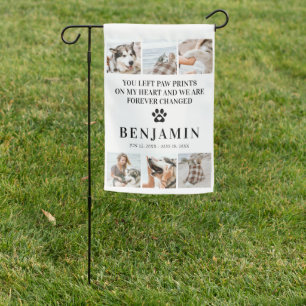 Stylish Tribute 6 Photo Collage Pet Dog Memorial Garden Flag