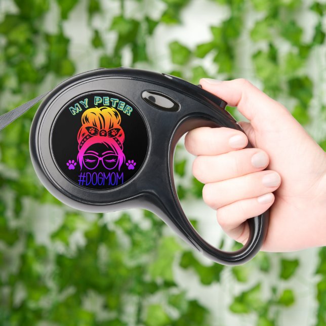 Stylish tribute to funny dog moms retractable pet leash  (Hand)
