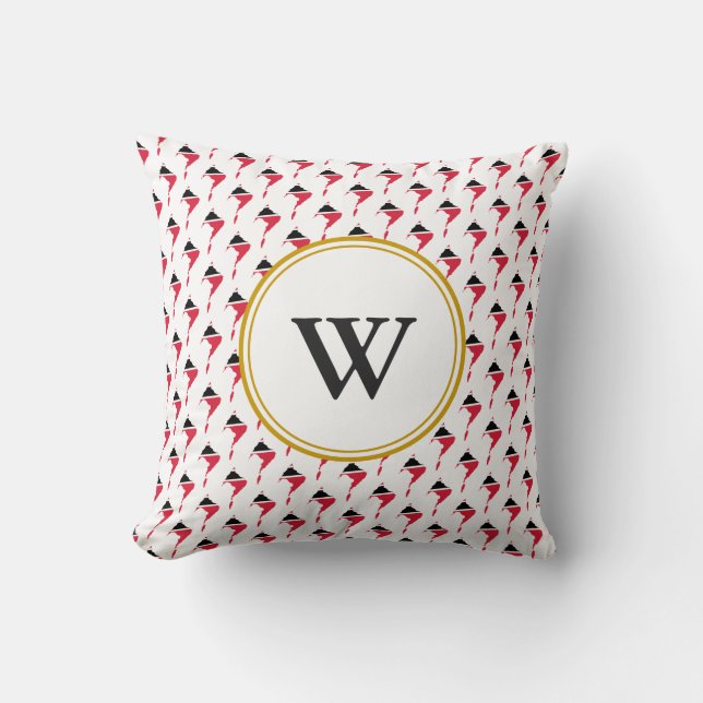 Stylish TRINIDAD & TOBAGO Blessed Nation Monogram Throw Pillow (Front)