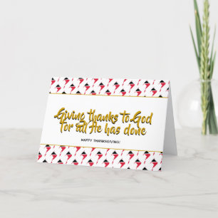 Stylish TRINIDAD TOBAGO Giving Thanks THANKSGIVING Holiday Card