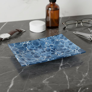 Stylish Trinket Tray With Abstract Marble Pattern