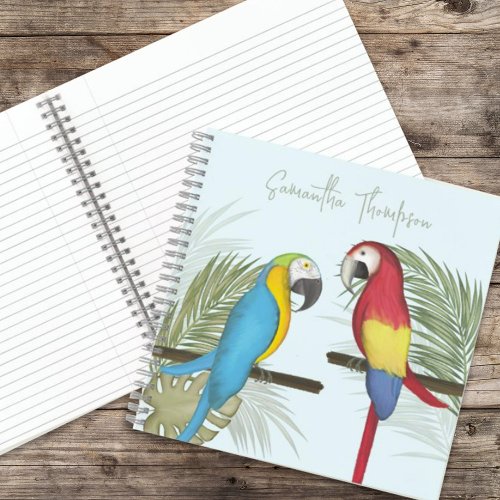 Stylish Tropical Birds Cute Trendy Fun Calligraphy Notebook