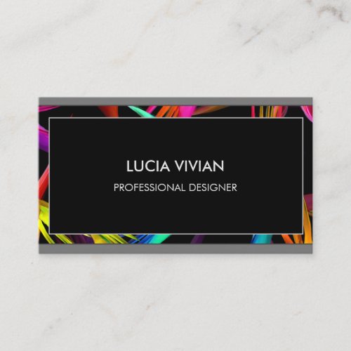 Stylish Tropical Black Modern Professional Business Card