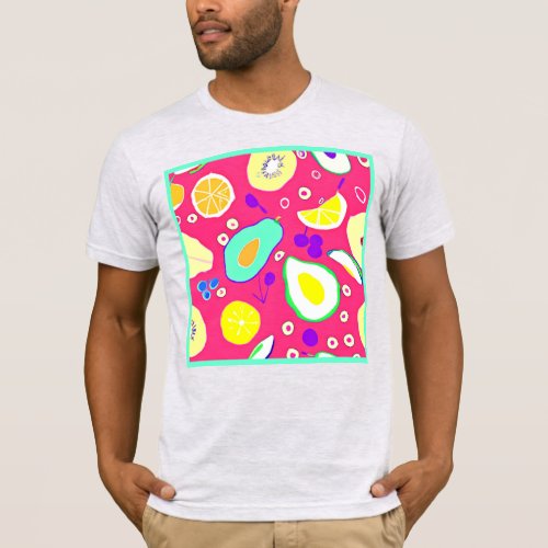 Stylish Tropical Fruits Patterns Art Buy Now T_Shirt