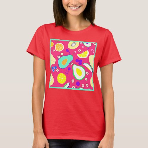 Stylish Tropical Fruits Patterns Art Buy Now T_Shirt